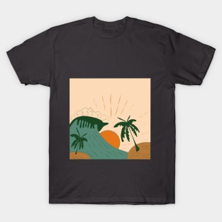 Palms, waves, sun is the answer. T-Shirt